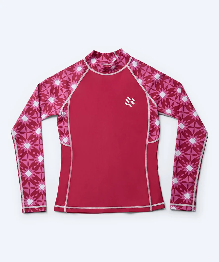 Watery koszulka UV dla kobiet - Aiko Langærmet Rashguard - Różowy/ciemnoczerwony - Image 10