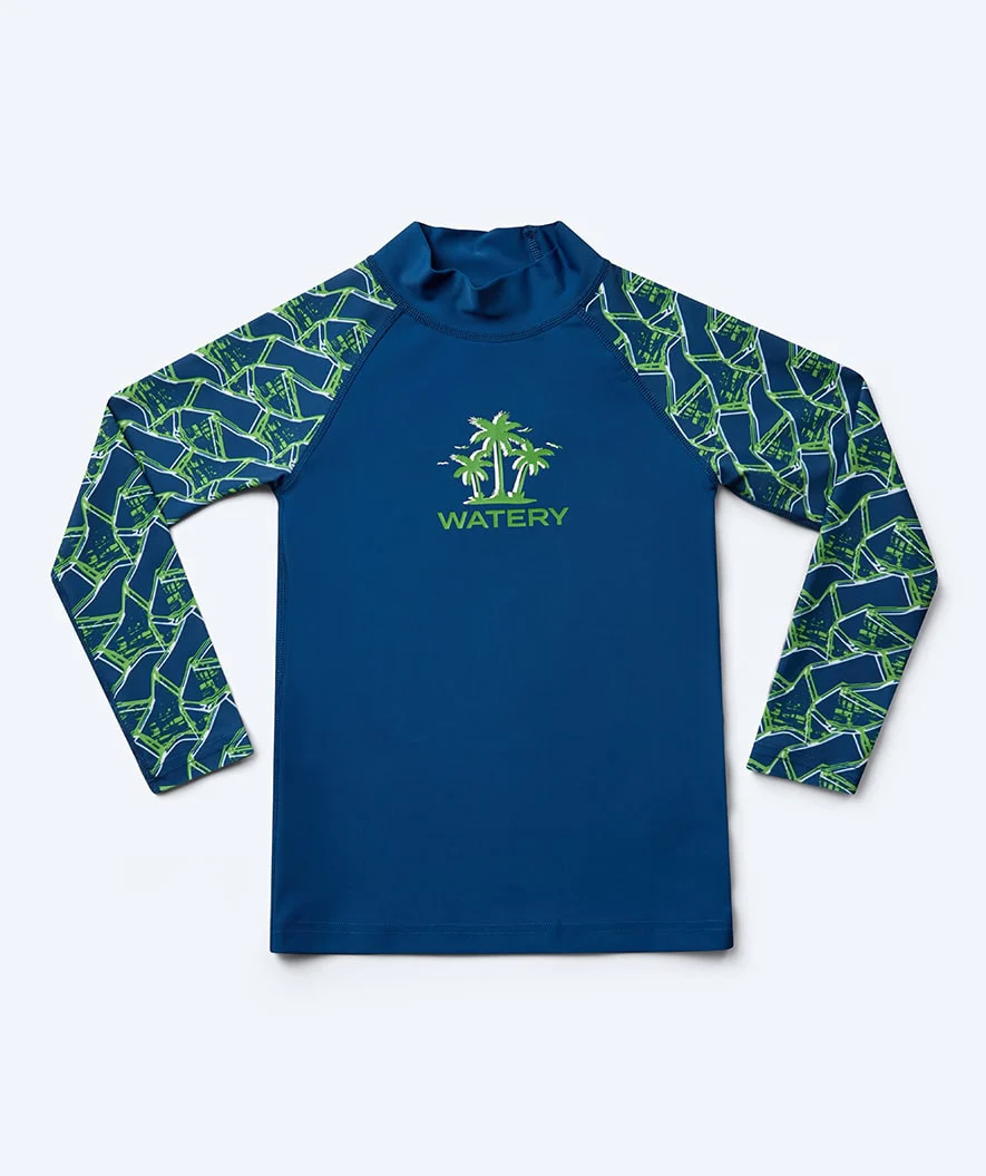 Watery koszulka UV dla dzieci - Katsu Langærmet Rashguard - Zielony/ciemnoniebieski - Image 10