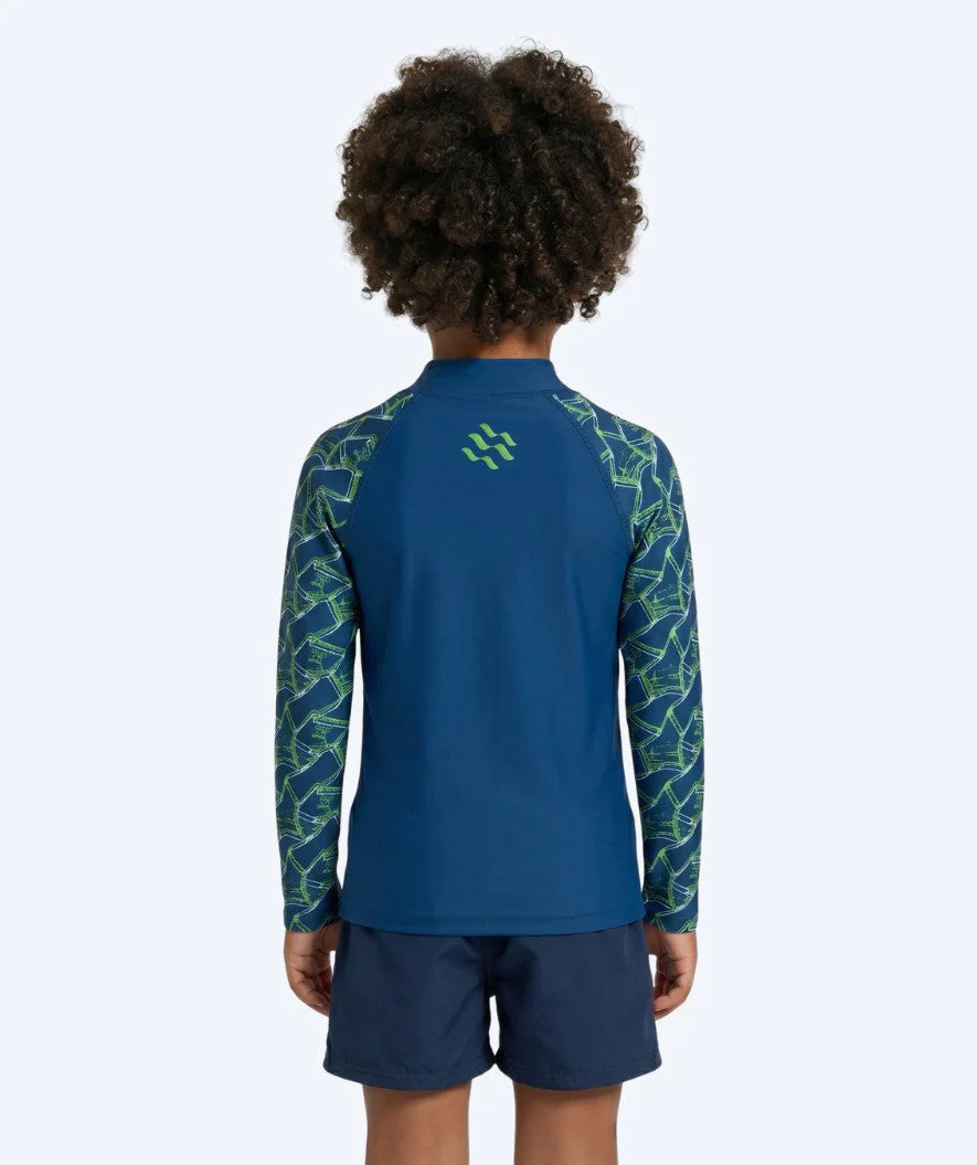 Watery koszulka UV dla dzieci - Katsu Langærmet Rashguard - Zielony/ciemnoniebieski - Image 2