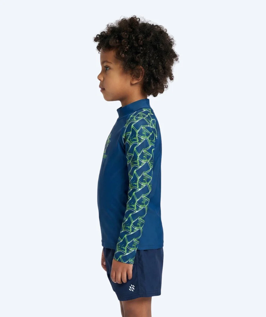 Watery koszulka UV dla dzieci - Katsu Langærmet Rashguard - Zielony/ciemnoniebieski - Image 3
