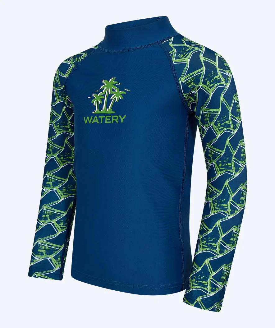 Watery koszulka UV dla dzieci - Katsu Langærmet Rashguard - Zielony/ciemnoniebieski - Image 7