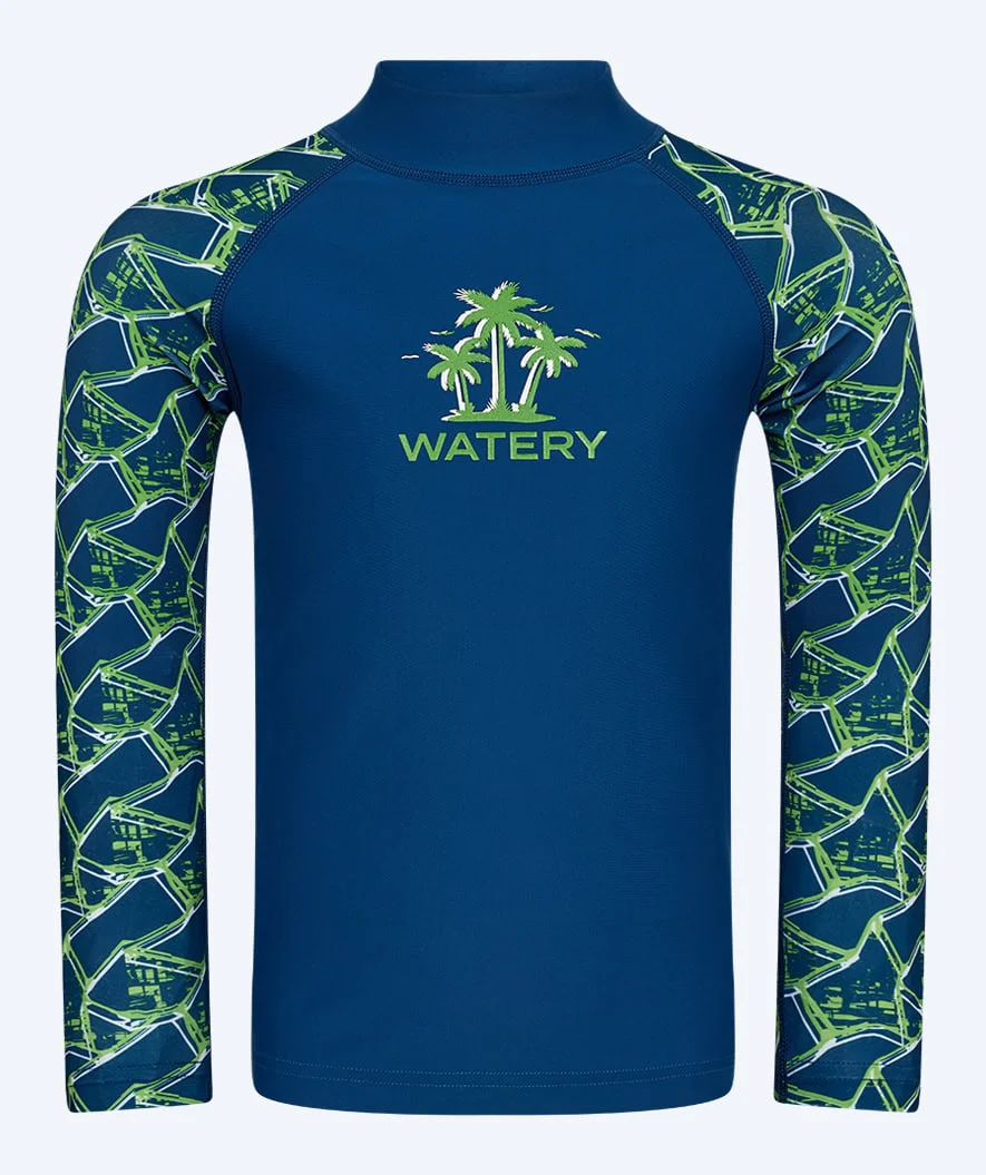 Watery koszulka UV dla dzieci - Katsu Langærmet Rashguard - Zielony/ciemnoniebieski - Image 9