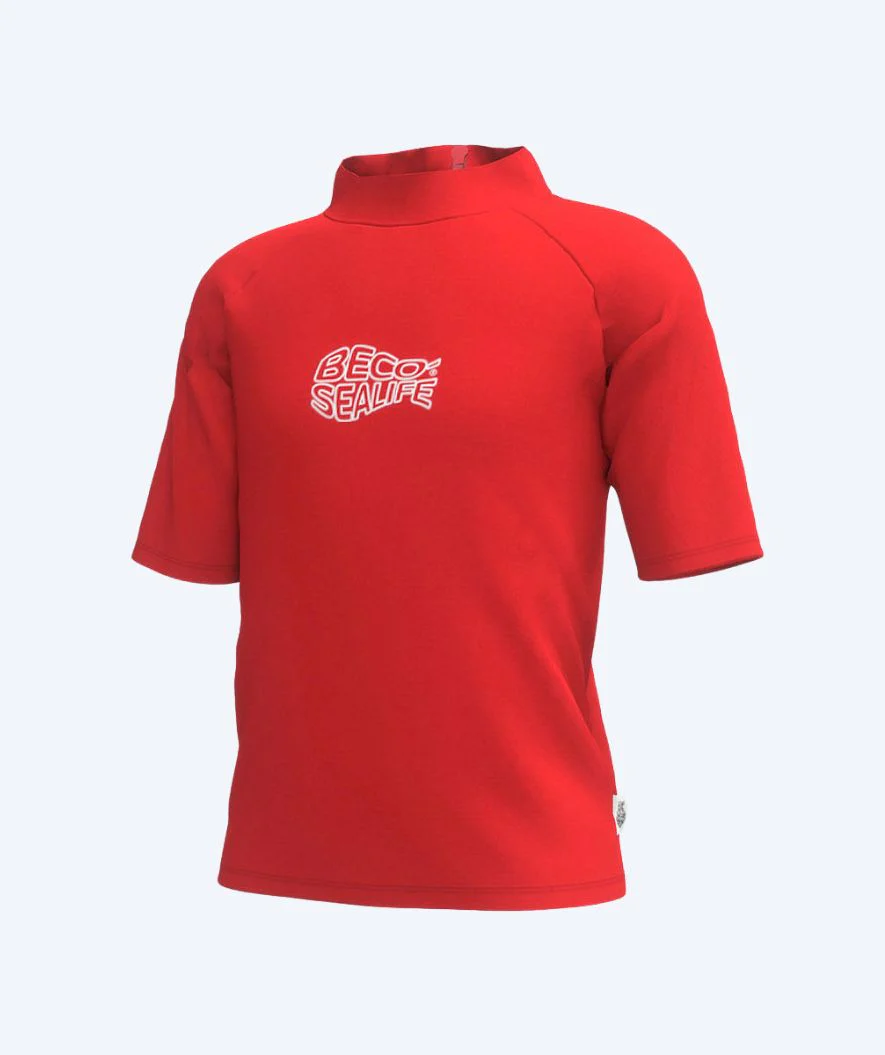 Beco koszulka UV dla dzieci - Sealife krótki rękaw Rashguard - Czerwony